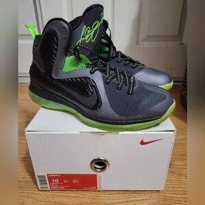Nike LeBron 9 Black and Neon Green Sneakers "Dunkman"
